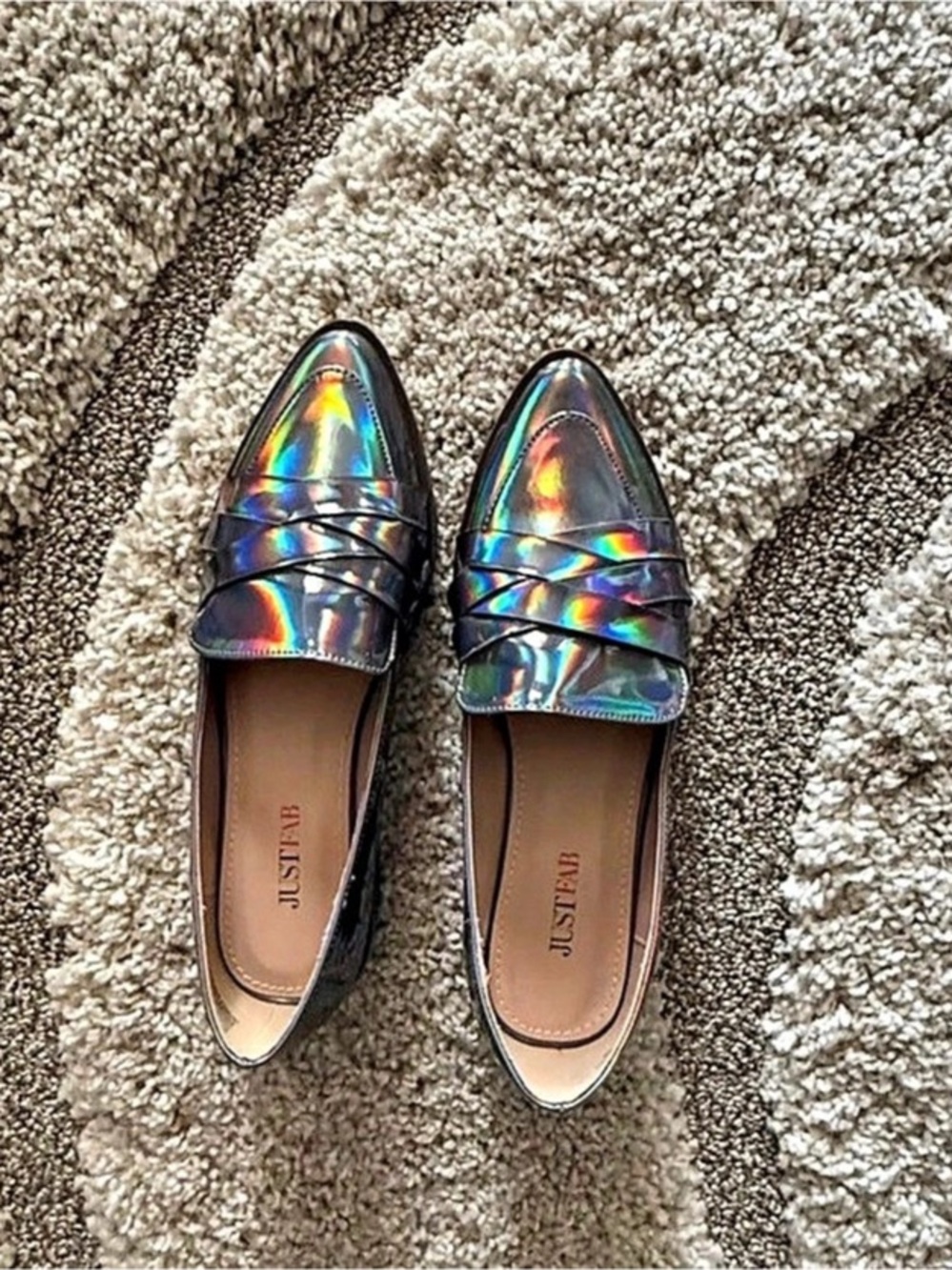 JustFab Raia Iridescent Loafers